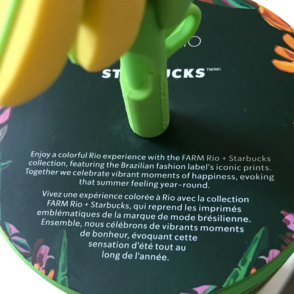 Starbucks x Farm Rio 2025 Board Banana Venti Cold Cup Tumbler 24oz Straw Topper
